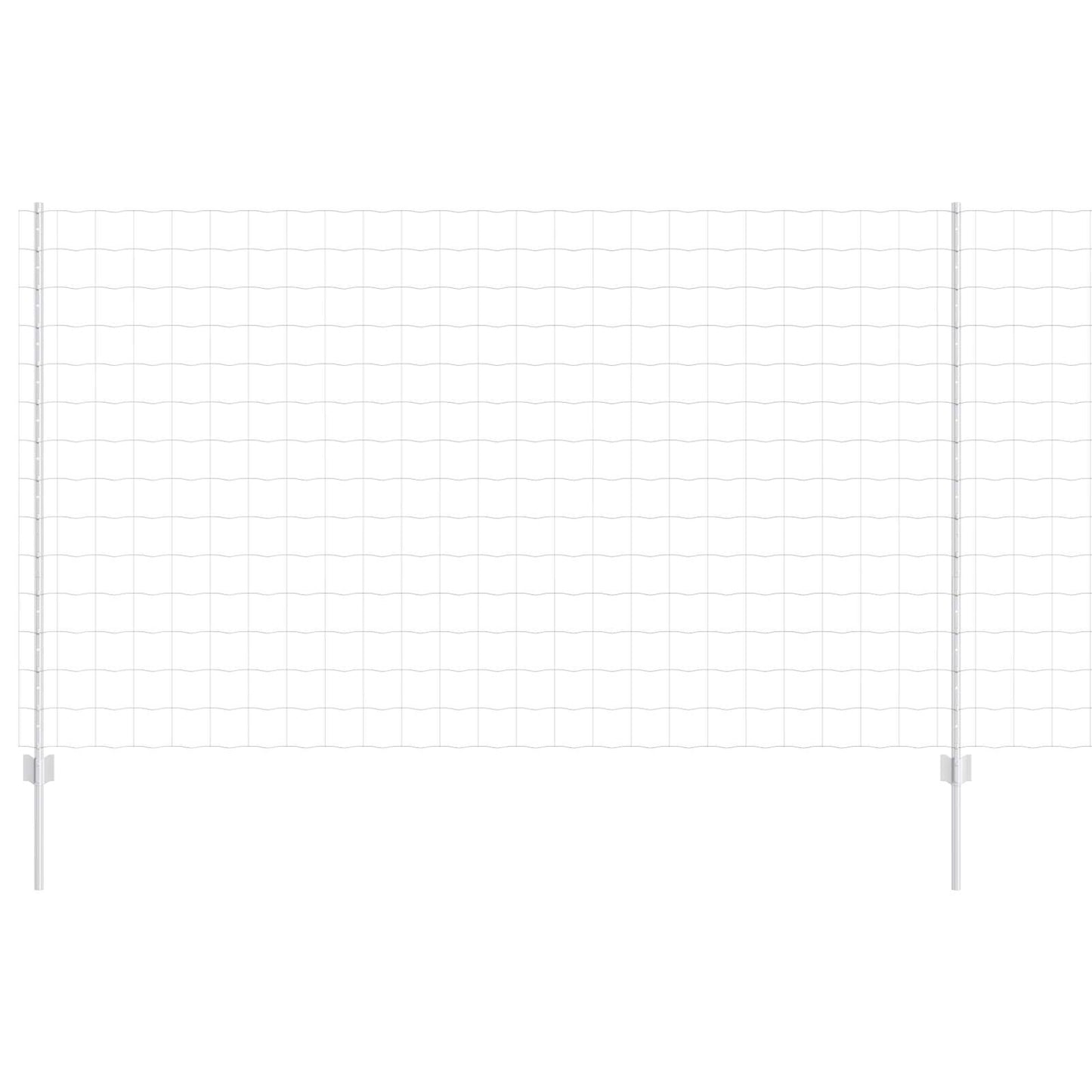 Euro Fence with Post 10 x 1.4 m Galvanised Steel Silver Mesh