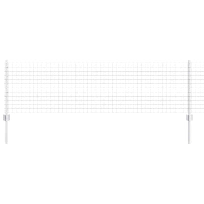 Euro Fence with Post 25 x 0.6 m Galvanised Steel Silver Mesh