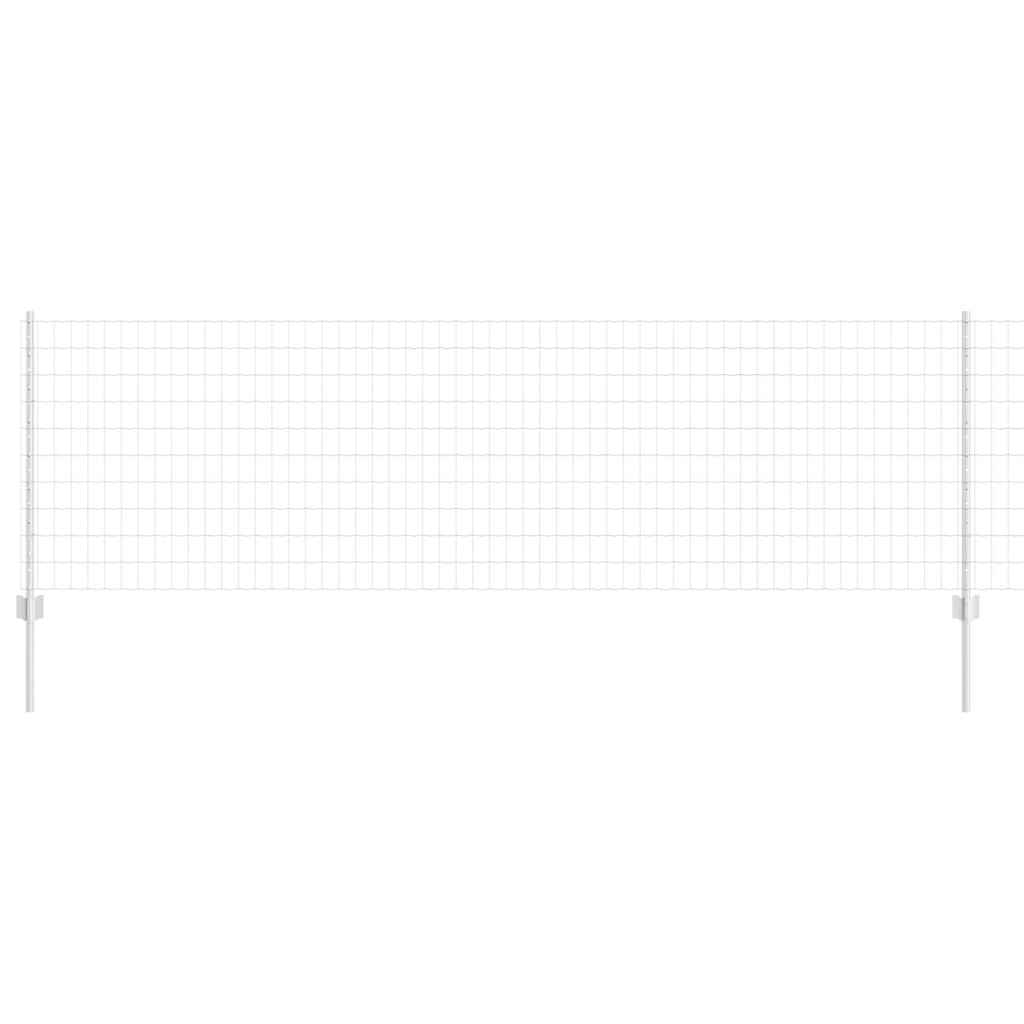 Euro Fence with Post 25 x 0.8 m Galvanised Steel Silver Mesh