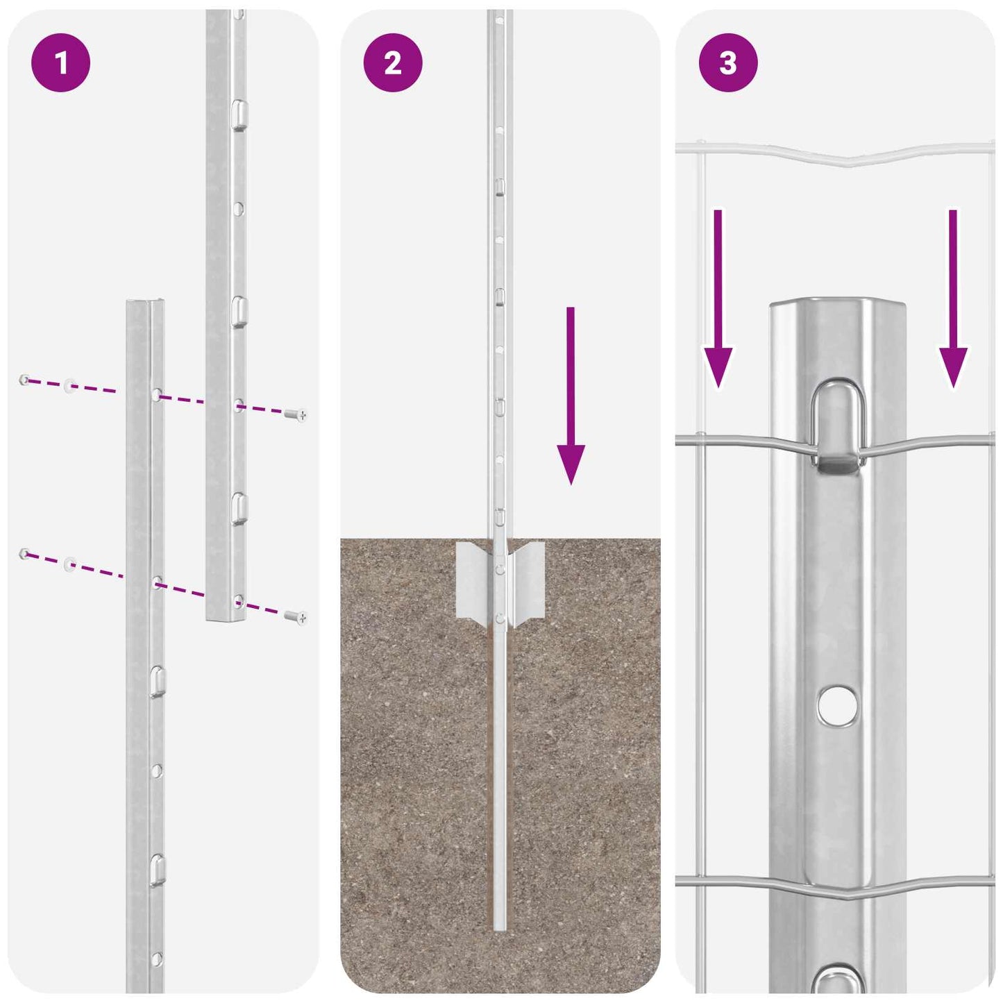 Fence with Post Silver