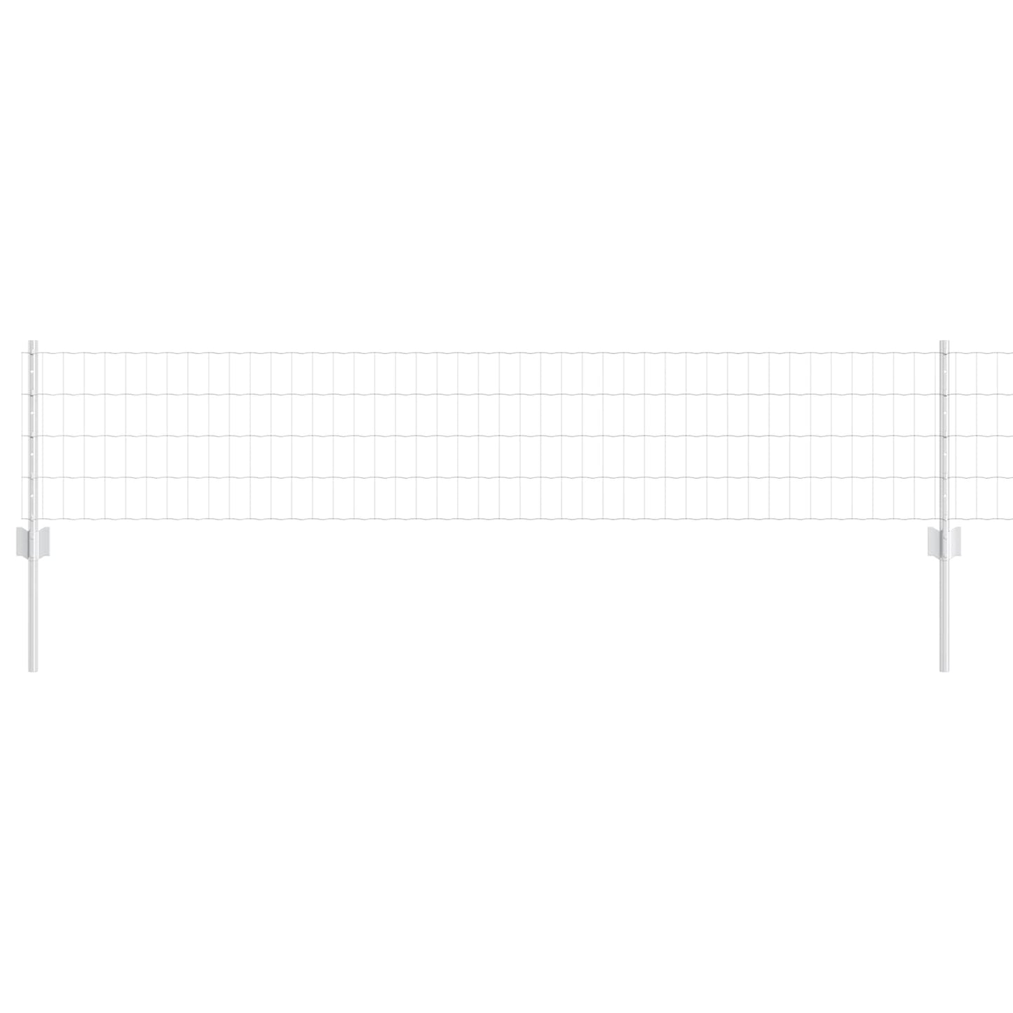 Euro Fence with Post 25 x 0.4 m Galvanised Steel Silver Mesh