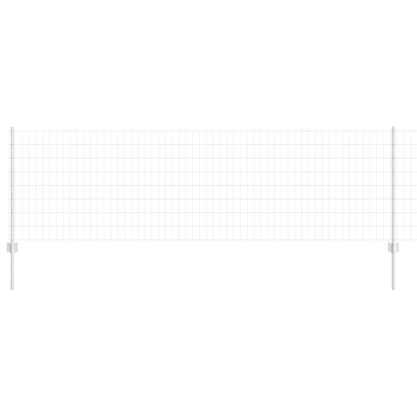 Euro Fence with Post 25 x 0.8 m Galvanised Steel Silver Mesh