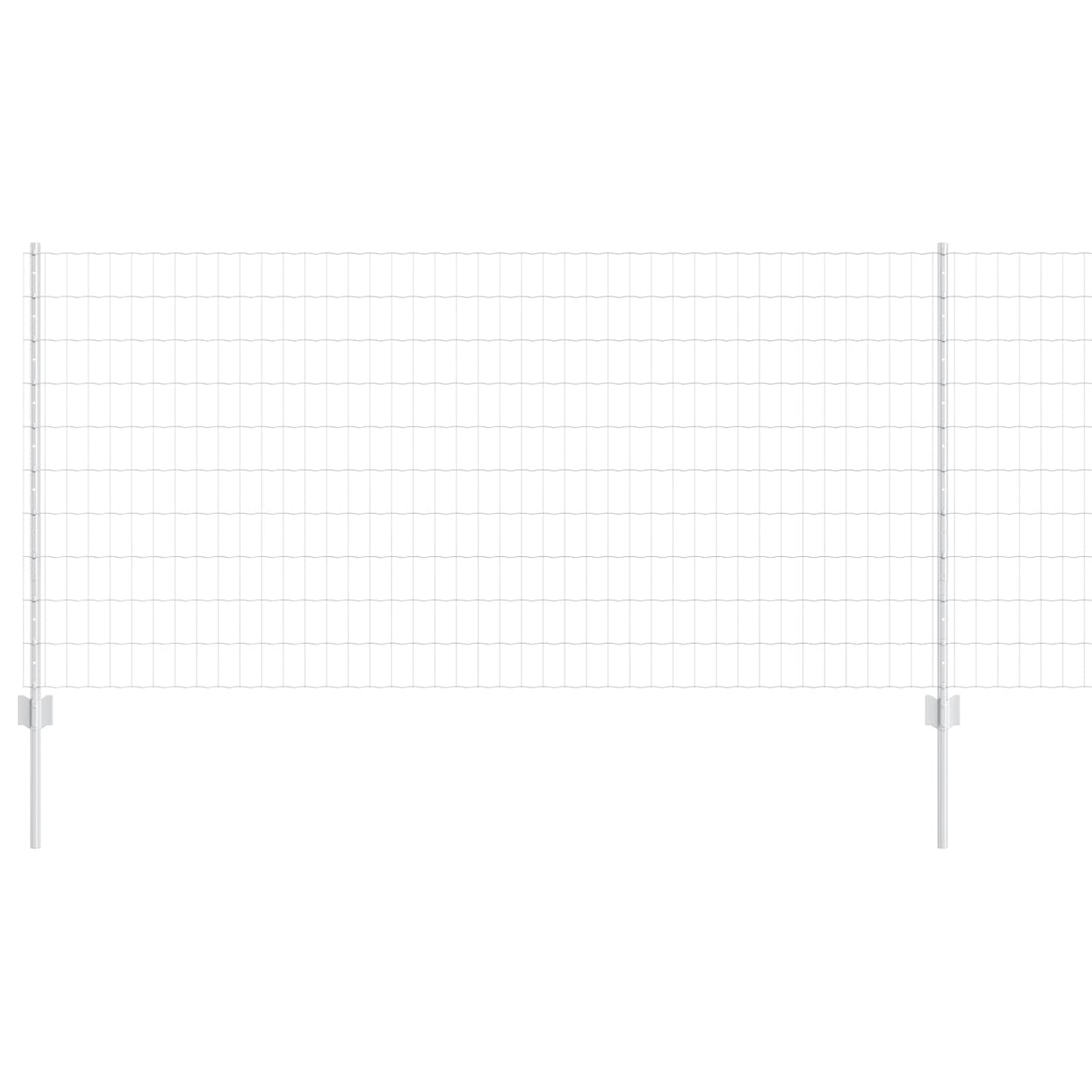 Euro Fence with Post 25 x 1 m Galvanised Steel Silver Mesh