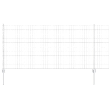 Euro Fence with Post 25 x 1 m Galvanised Steel Silver Mesh