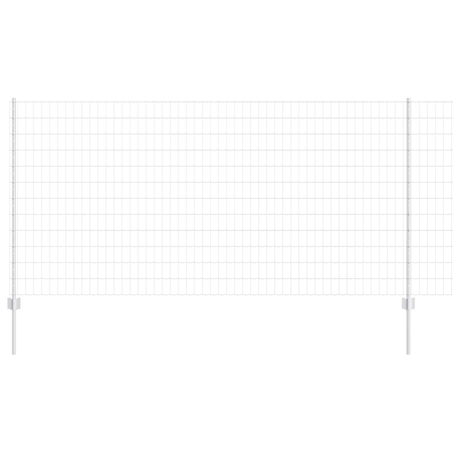 Euro Fence with Post 25 x 1.2 m Galvanised Steel Silver Mesh