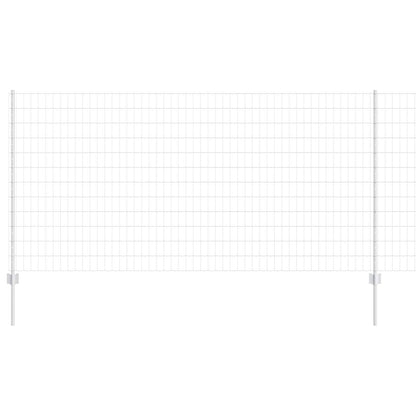 Euro Fence with Post 25 x 1.2 m Galvanised Steel Silver Mesh