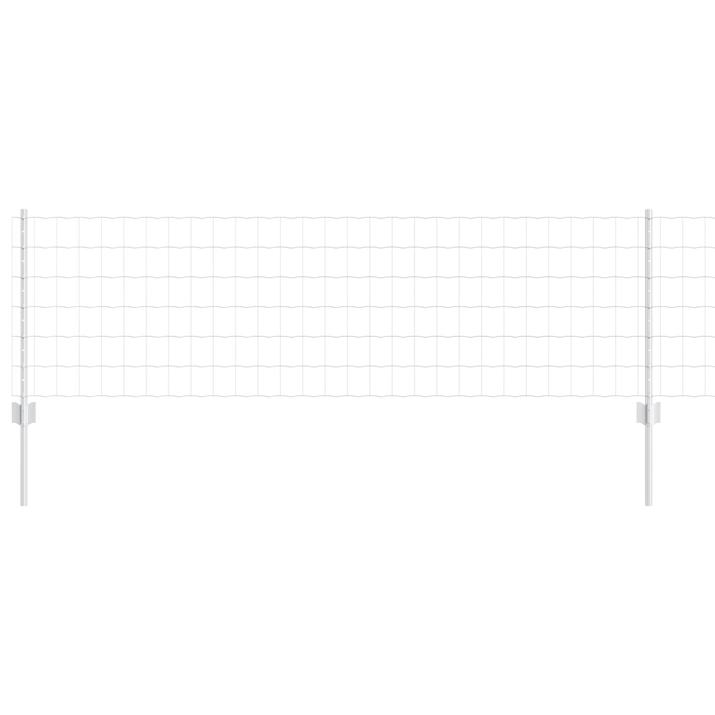 Euro Fence with Post 25 x 0.6 m Galvanised Steel Silver Mesh