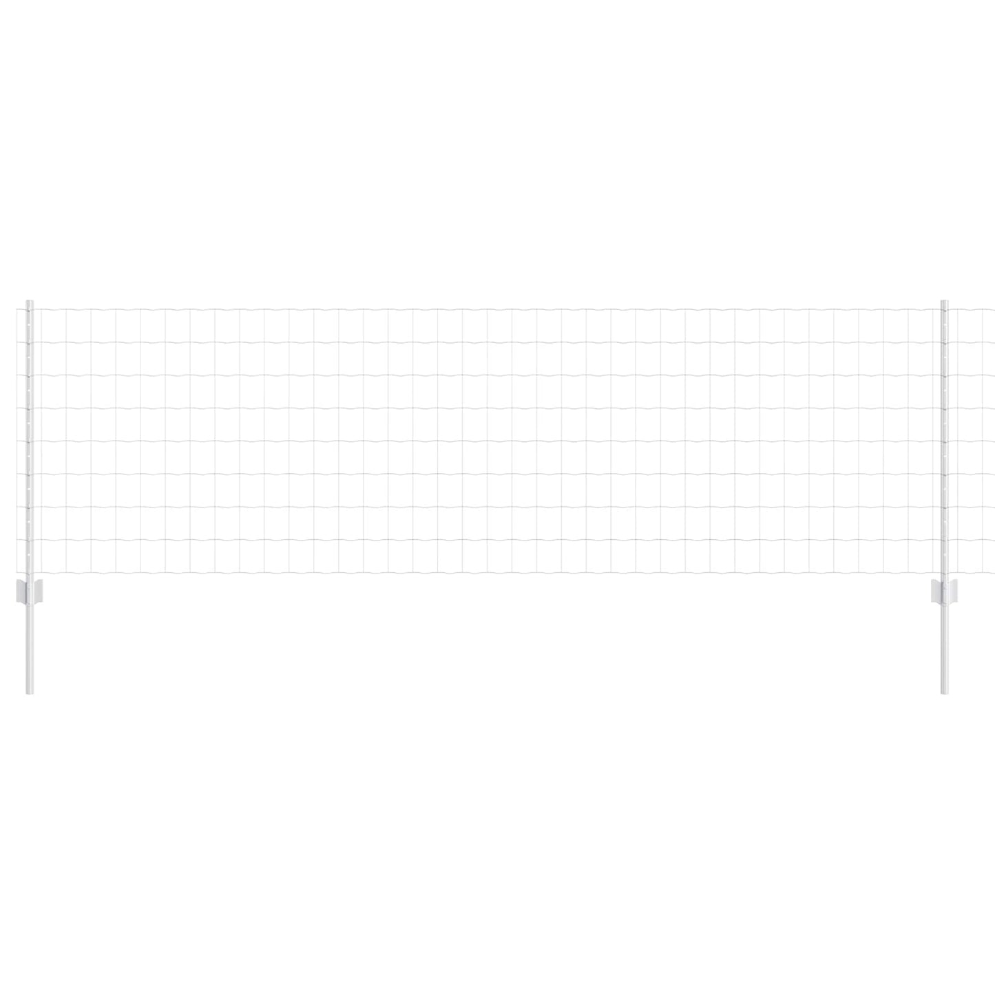 Euro Fence with Post 25 x 0.8 m Galvanised Steel Silver Mesh