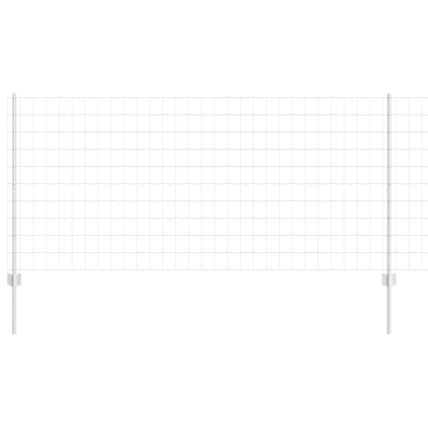 Euro Fence with Post 25 x 1 m Galvanised Steel Silver Mesh
