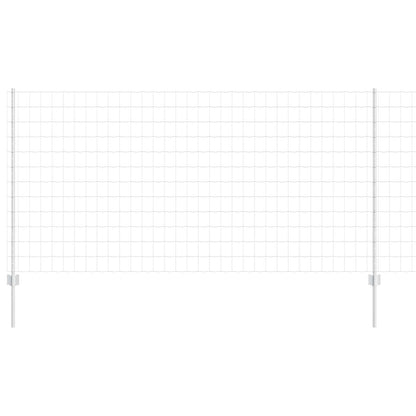 Euro Fence with Post 25 x 1.2 m Galvanised Steel Silver Mesh