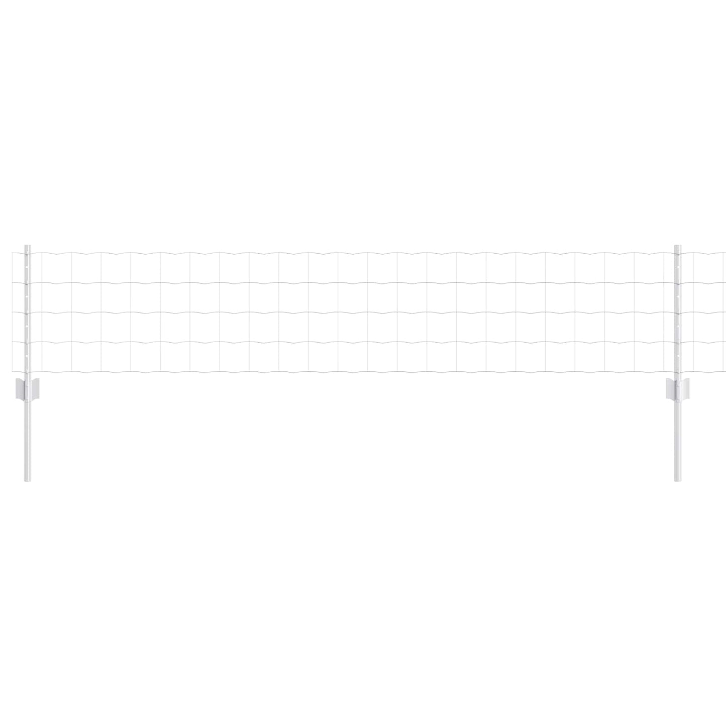 Euro Fence with Post 25 x 0.4 m Galvanised Steel Silver Mesh