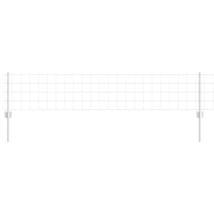 Euro Fence with Post 25 x 0.4 m Galvanised Steel Silver Mesh