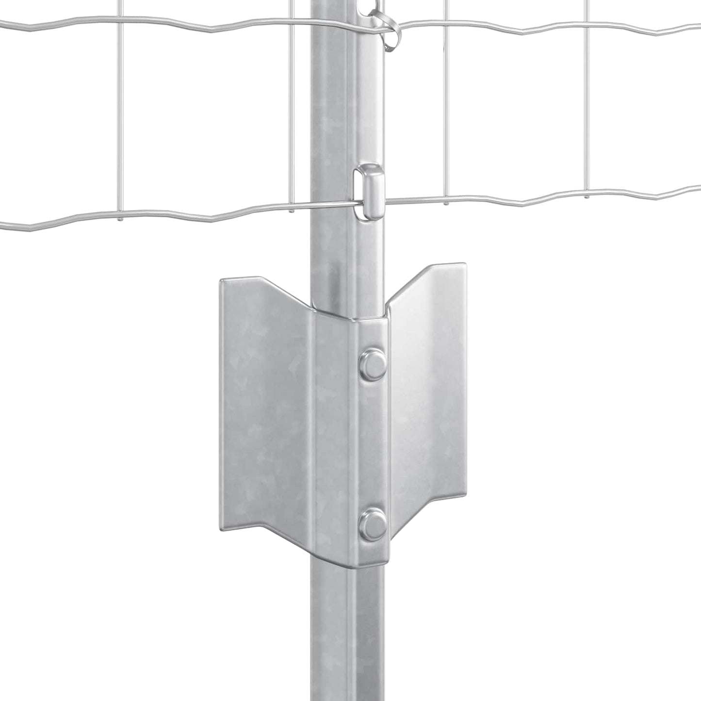Euro Fence with Post 25 x 0.6 m Galvanised Steel Silver Mesh