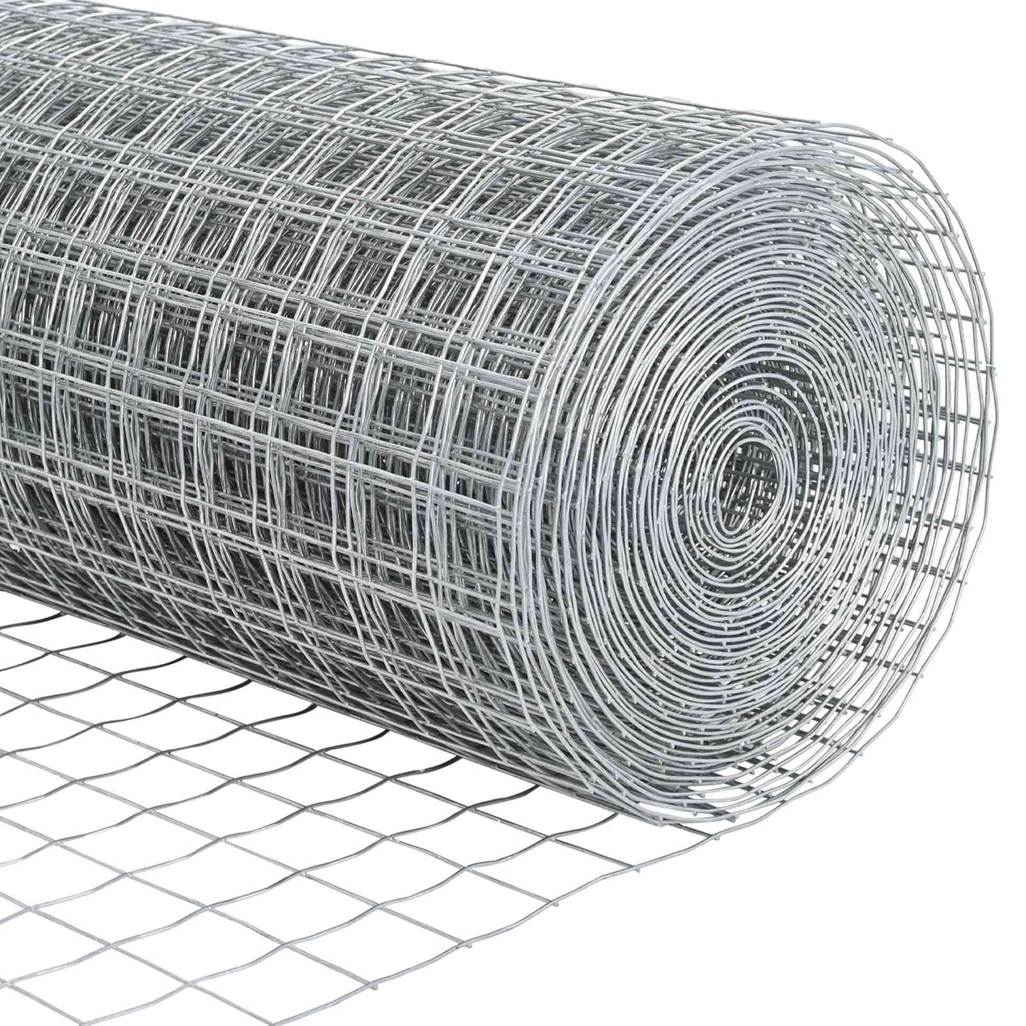 Euro Fence with Post 25 x 0.6 m Galvanised Steel Silver Mesh