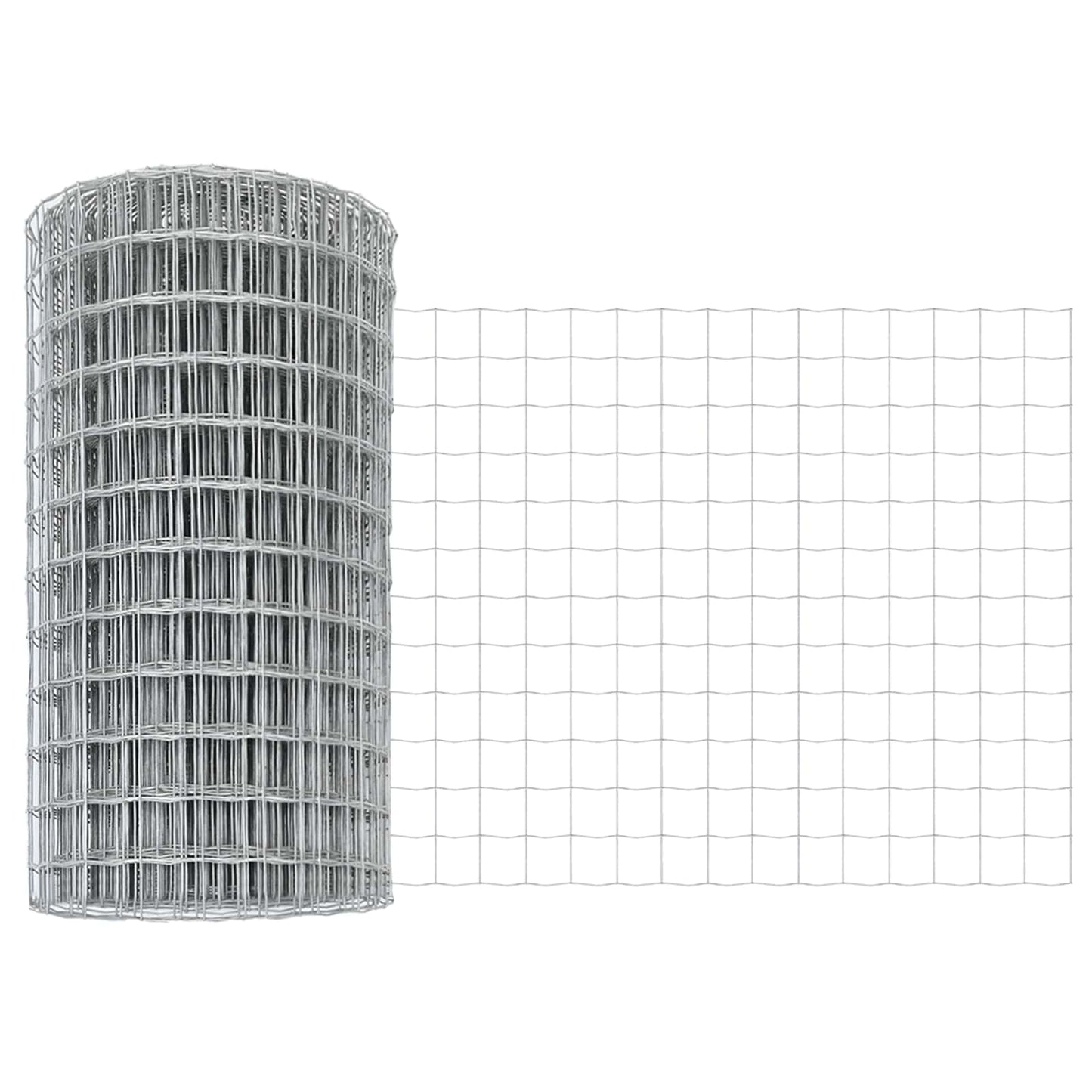 Euro Fence with Post 25 x 0.6 m Galvanised Steel Silver Mesh