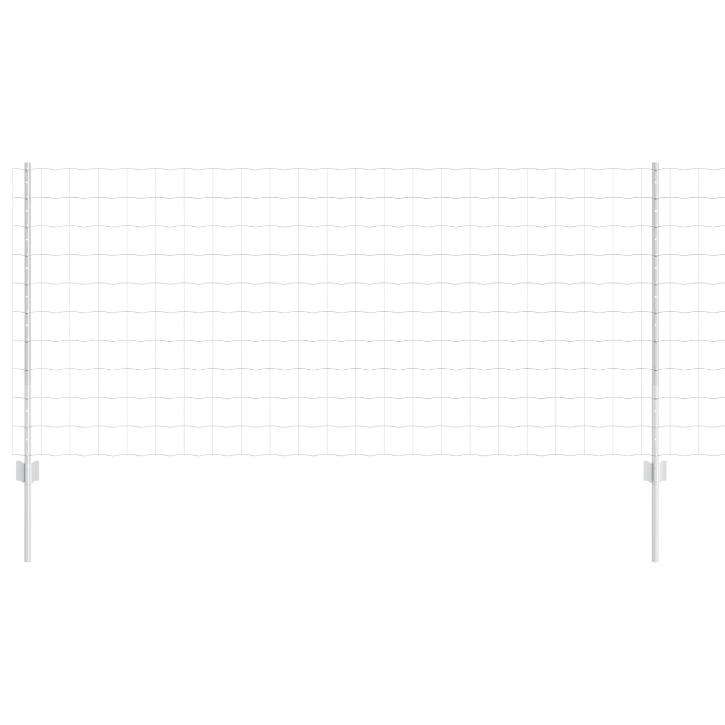 Euro Fence with Post 25 x 1 m Galvanised Steel Silver Mesh