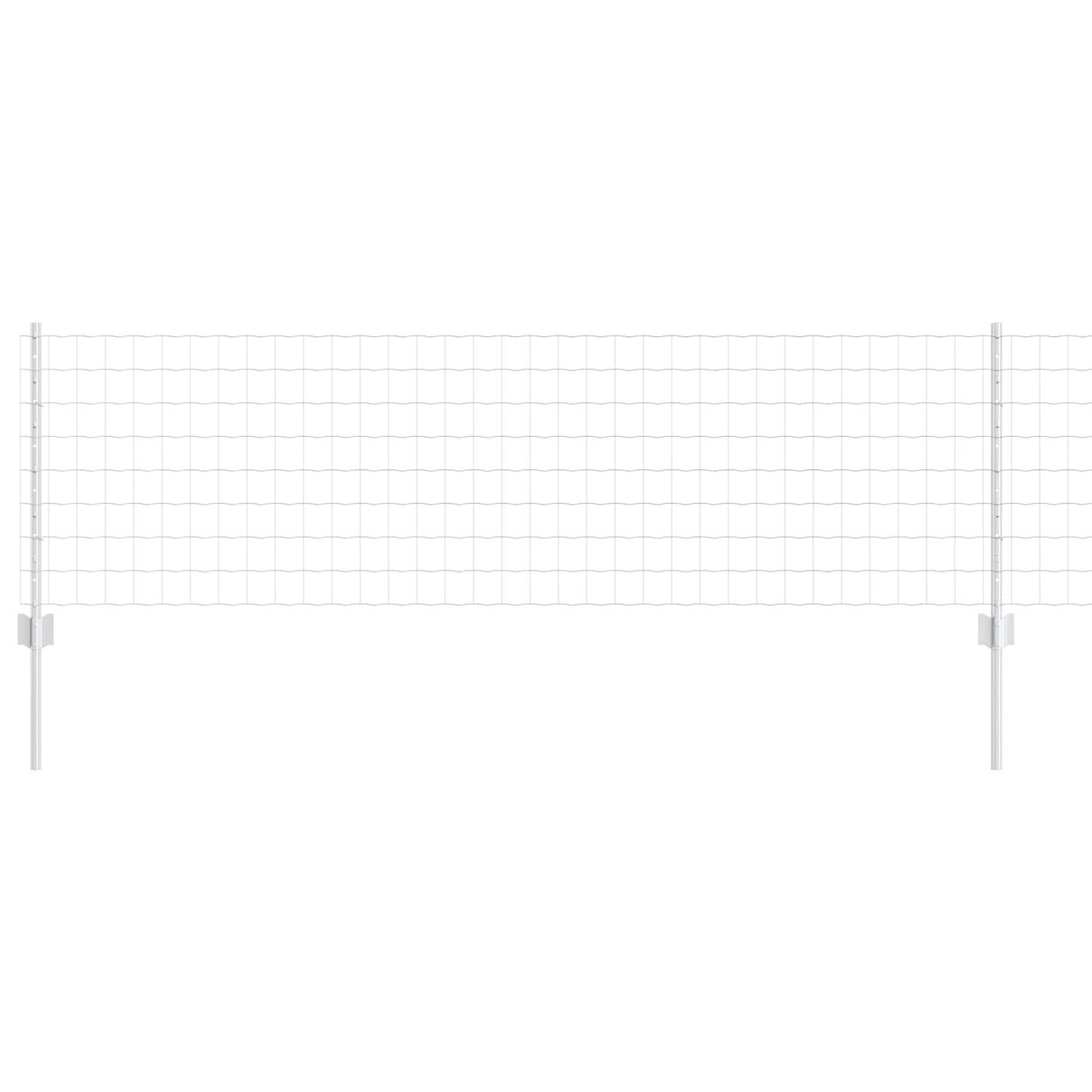 Euro Fence with Post 10 x 0.6 m Galvanised Steel Silver Mesh