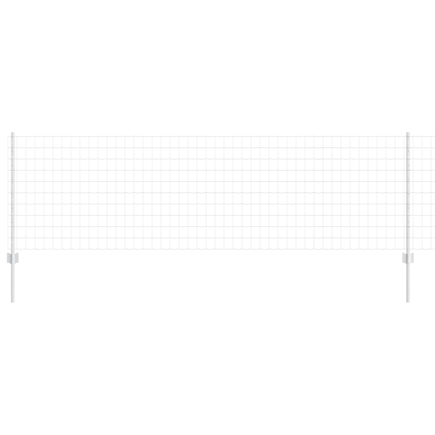 Euro Fence with Post 10 x 0.8 m Galvanised Steel Silver Mesh