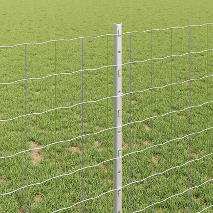 Euro Fence with Post 10 x 1 m Galvanised Steel Silver Mesh