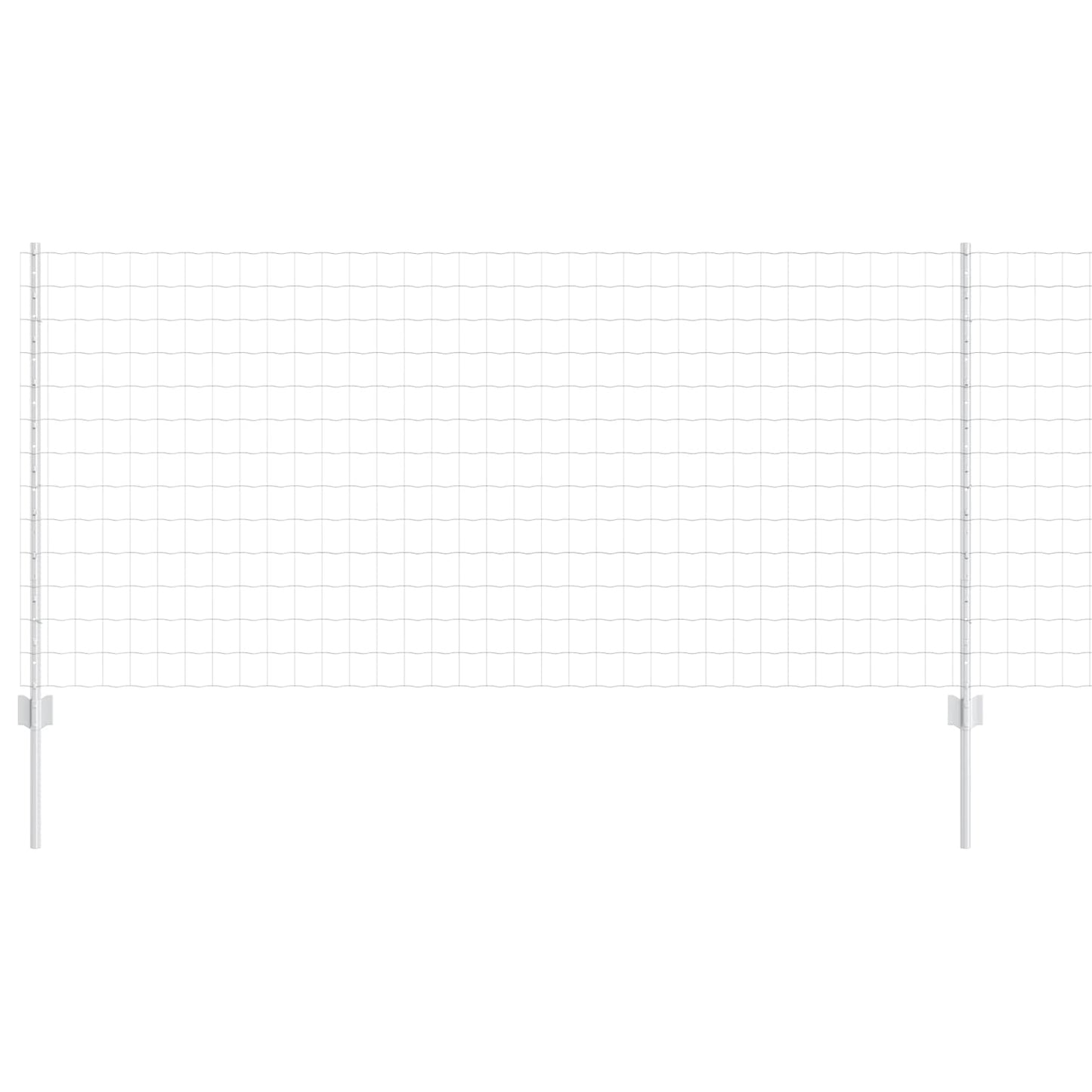 Euro Fence with Post 10 x 1 m Galvanised Steel Silver Mesh