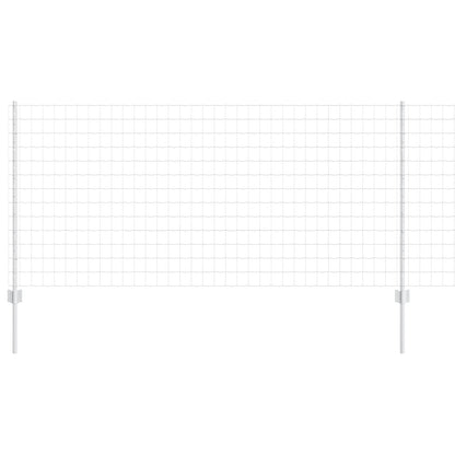 Euro Fence with Post 10 x 1 m Galvanised Steel Silver Mesh