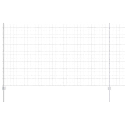 Euro Fence with Post 10 x 1.4 m Galvanised Steel Silver Mesh