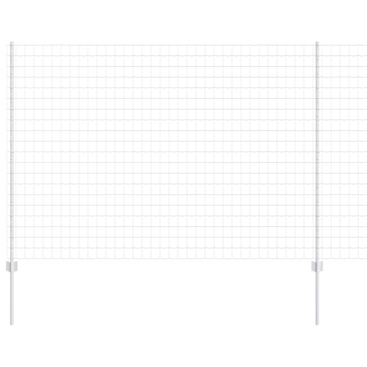 Euro Fence with Post 10 x 1.6 m Galvanised Steel Silver Mesh