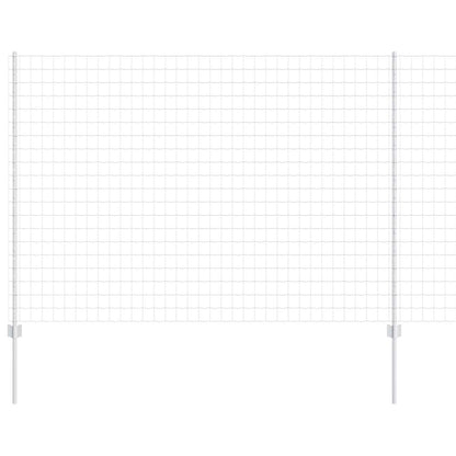 Euro Fence with Post 10 x 1.6 m Galvanised Steel Silver Mesh