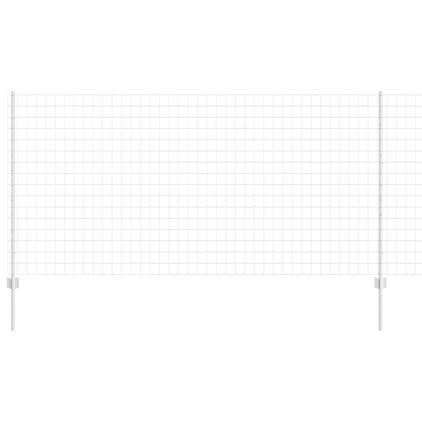 Euro Fence with Post 25 x 1.2 m Galvanised Steel Silver Mesh