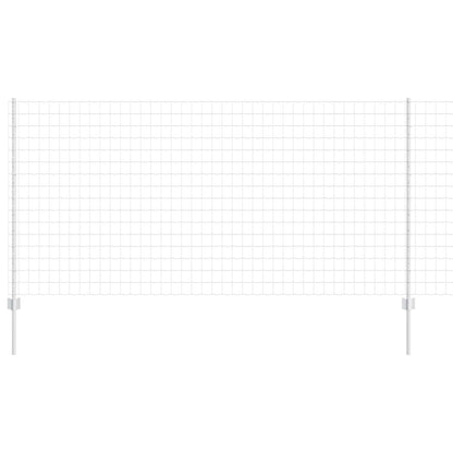Euro Fence with Post 25 x 1.2 m Galvanised Steel Silver Mesh