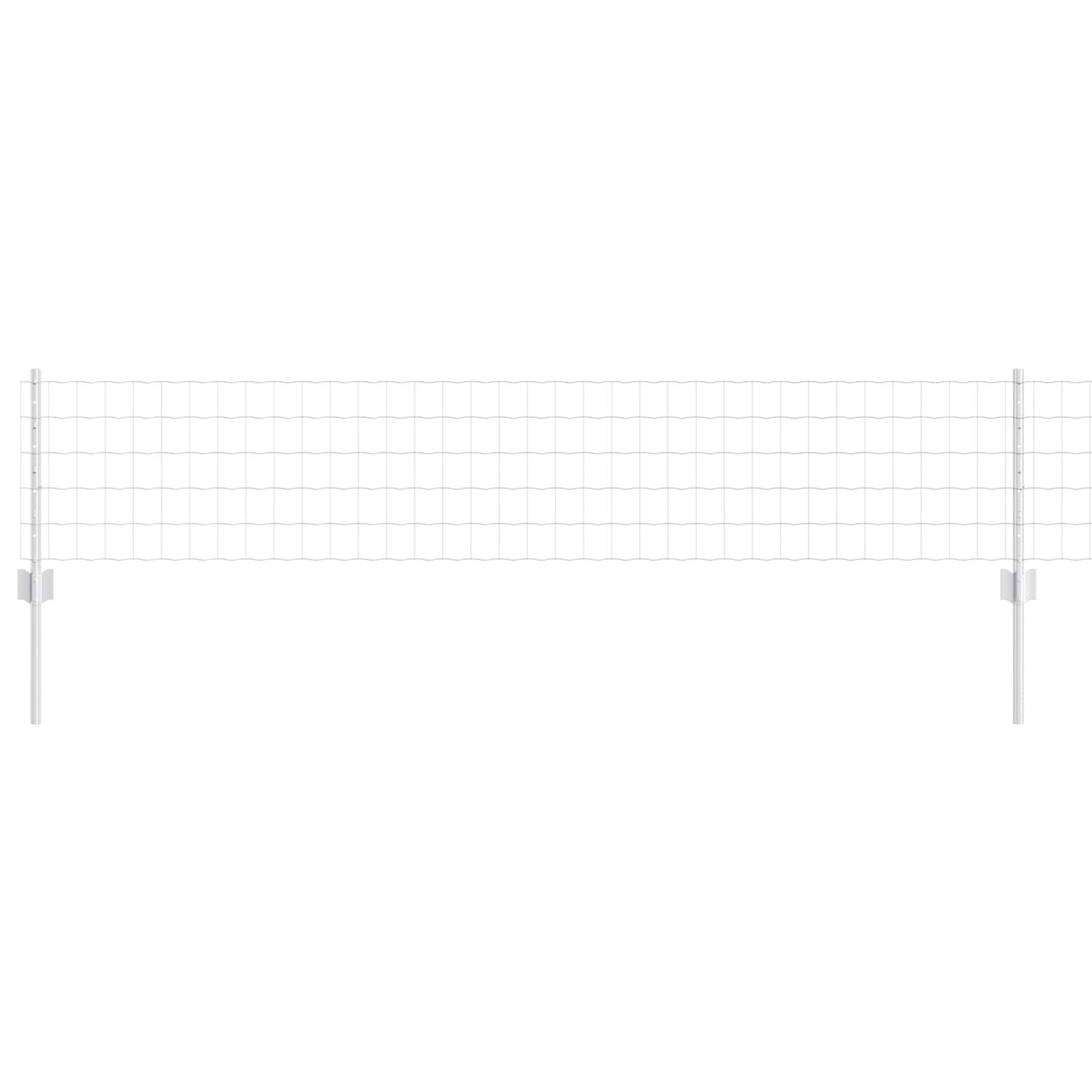 Euro Fence with Post 50 x 0.4 m Galvanised Steel Silver Mesh