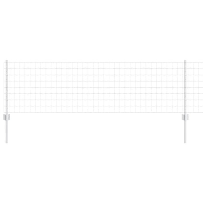 Euro Fence with Post 50 x 0.6 m Galvanised Steel Silver Mesh