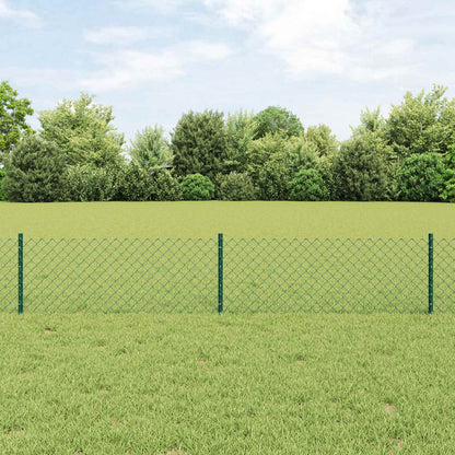 Chainlink Fence with Post 10 x 0.4 m PVC-Coated Steel Green