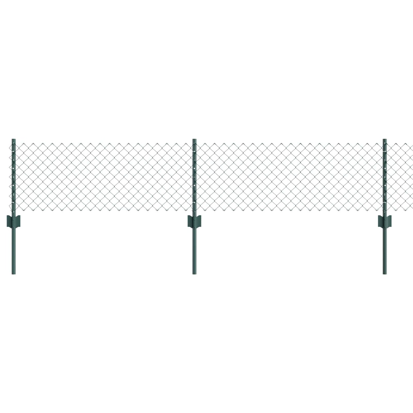 Chainlink Fence with Post 10 x 0.4 m PVC-Coated Steel Green
