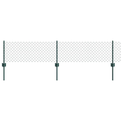 Chainlink Fence with Post 10 x 0.4 m PVC-Coated Steel Green