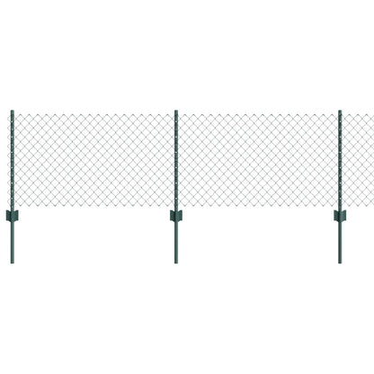 Chainlink Fence with Post 10 x 0.6 m PVC-Coated Steel Green