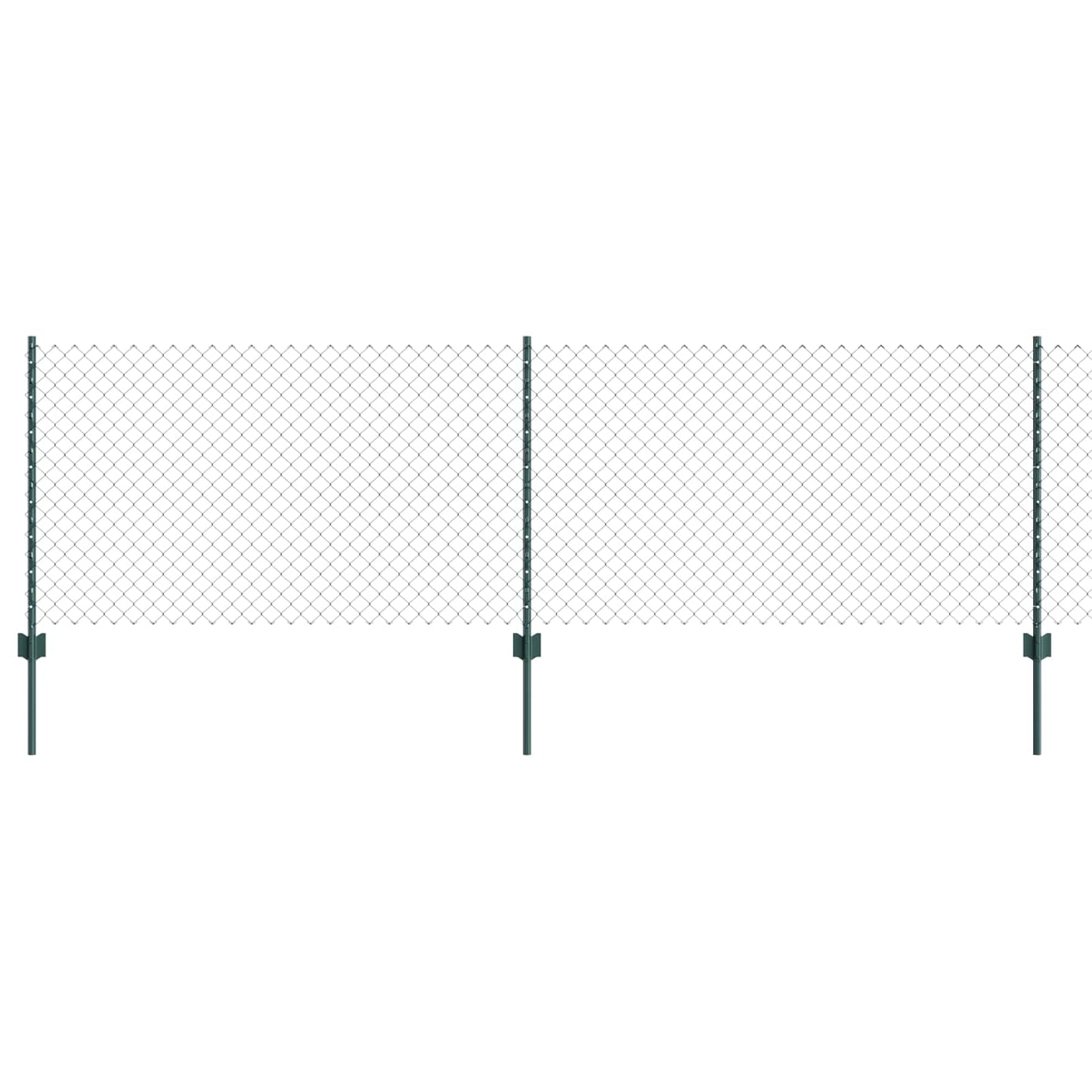 Chainlink Fence with Post 10 x 0.8 m PVC-Coated Steel Green