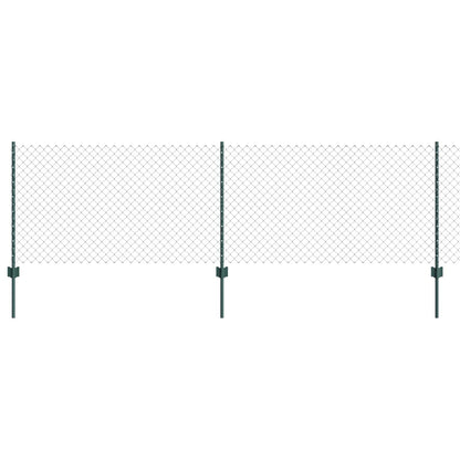 Chainlink Fence with Post 10 x 0.8 m PVC-Coated Steel Green