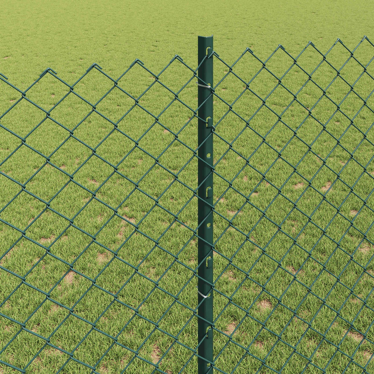 Chainlink Fence with Post 10 x 1.4 m PVC-Coated Steel Green