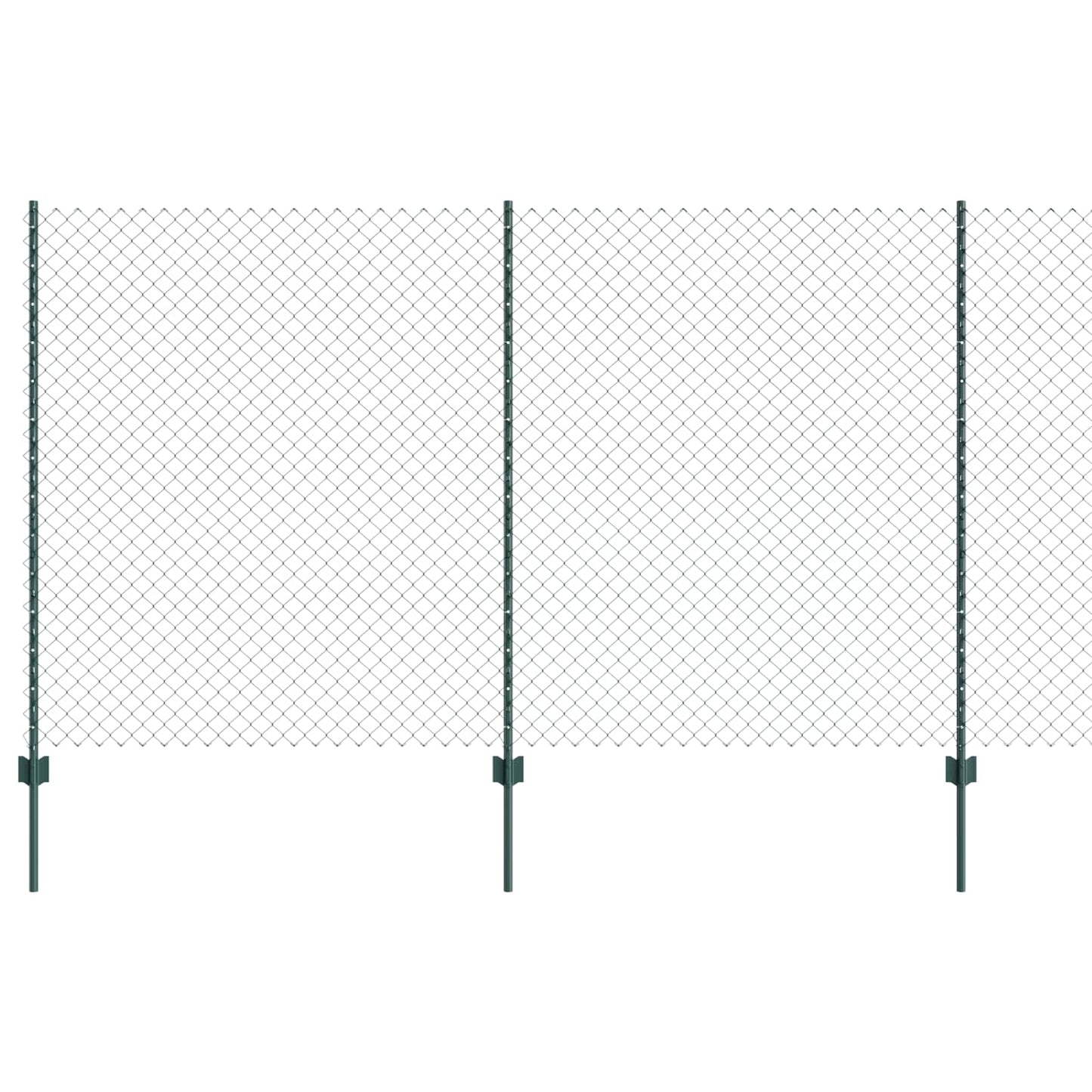 Chainlink Fence with Post 10 x 1.4 m PVC-Coated Steel Green