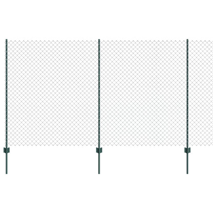 Chainlink Fence with Post 10 x 1.4 m PVC-Coated Steel Green