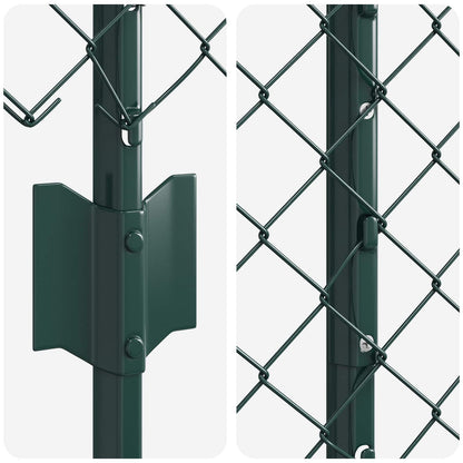 Chainlink Fence with Post 10 x 1.6 m PVC-Coated Steel Green