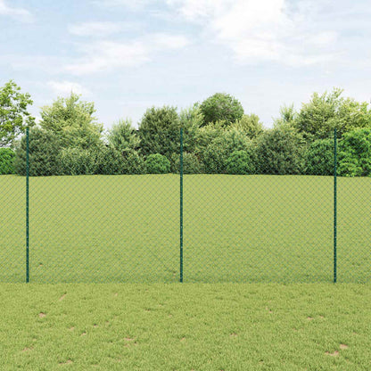 Chainlink Fence with Post 10 x 1.6 m PVC-Coated Steel Green