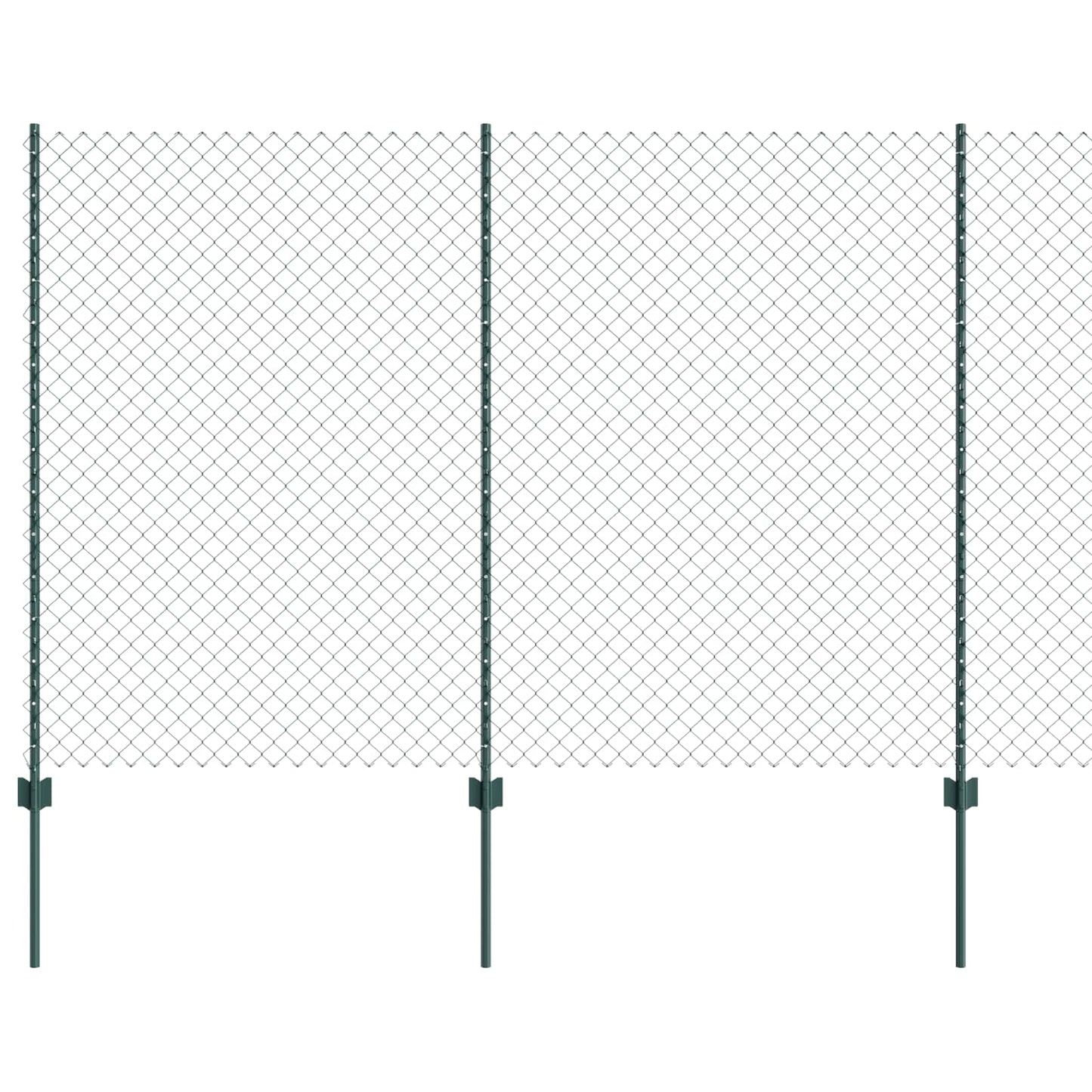 Chainlink Fence with Post 10 x 1.6 m PVC-Coated Steel Green
