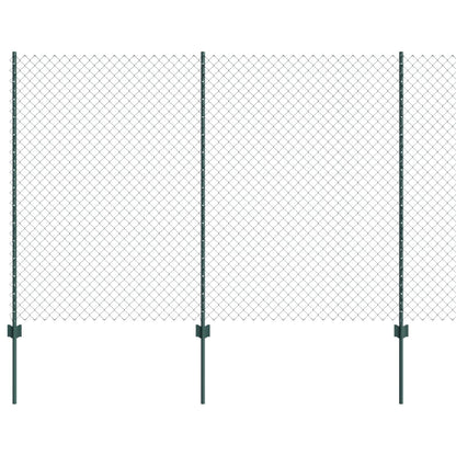 Chainlink Fence with Post 10 x 1.6 m PVC-Coated Steel Green