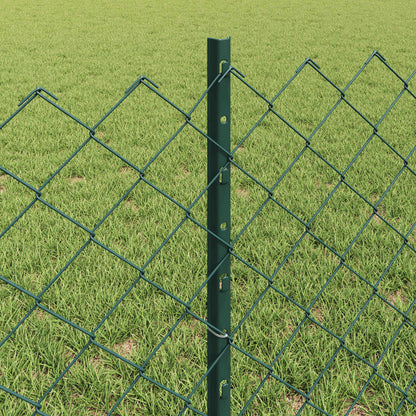 Chainlink Fence with Post 10 x 0.6 m PVC-Coated Steel Green