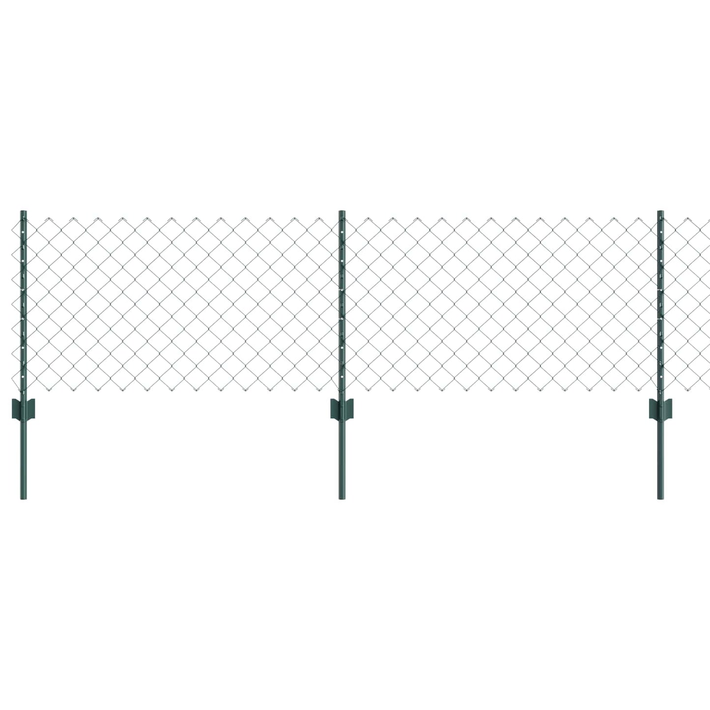 Chainlink Fence with Post 10 x 0.6 m PVC-Coated Steel Green