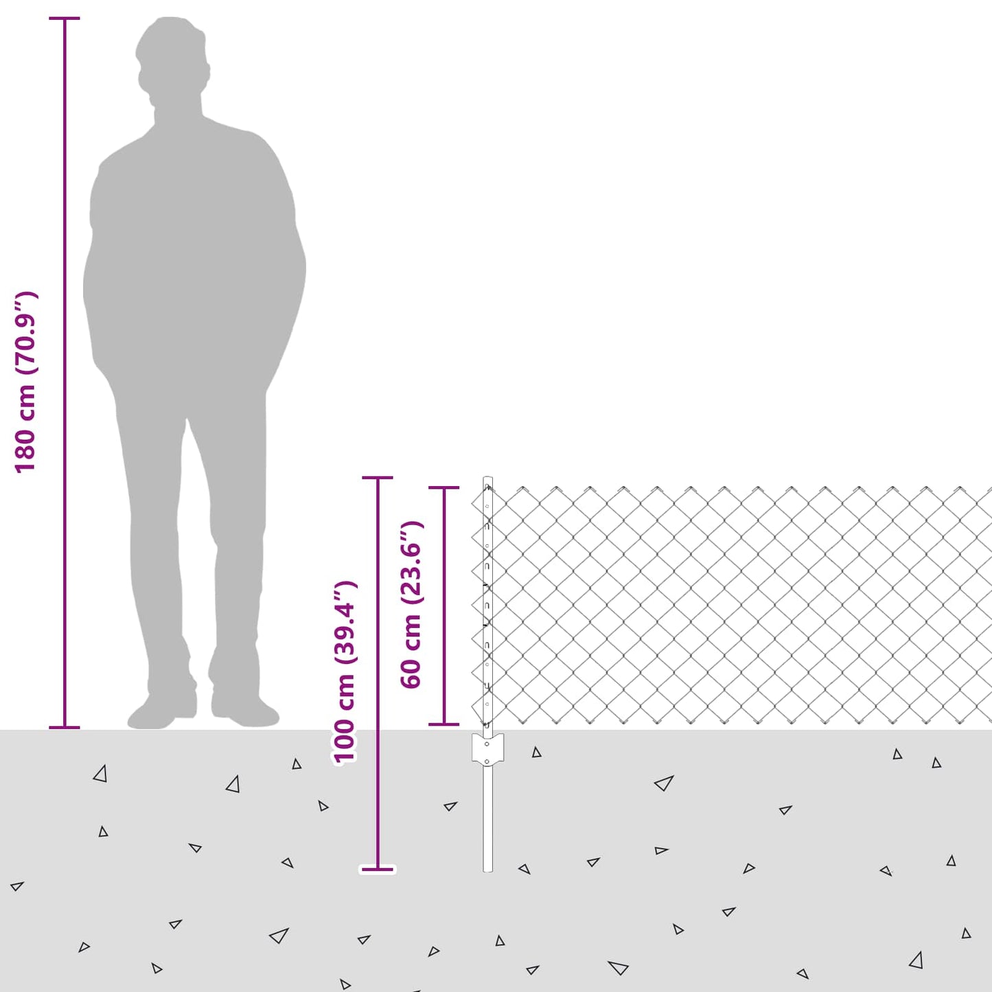 Chainlink Fence with Post 10 x 0.6 m PVC-Coated Steel Green