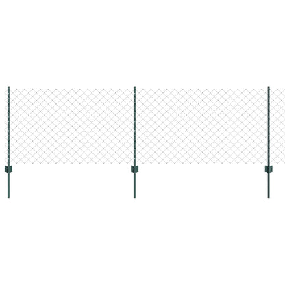 Chainlink Fence with Post 10 x 0.8 m PVC-Coated Steel Green