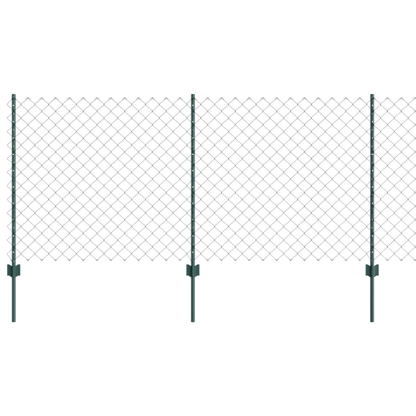 Chainlink Fence with Post 10 x 1 m PVC-Coated Steel Green Mesh